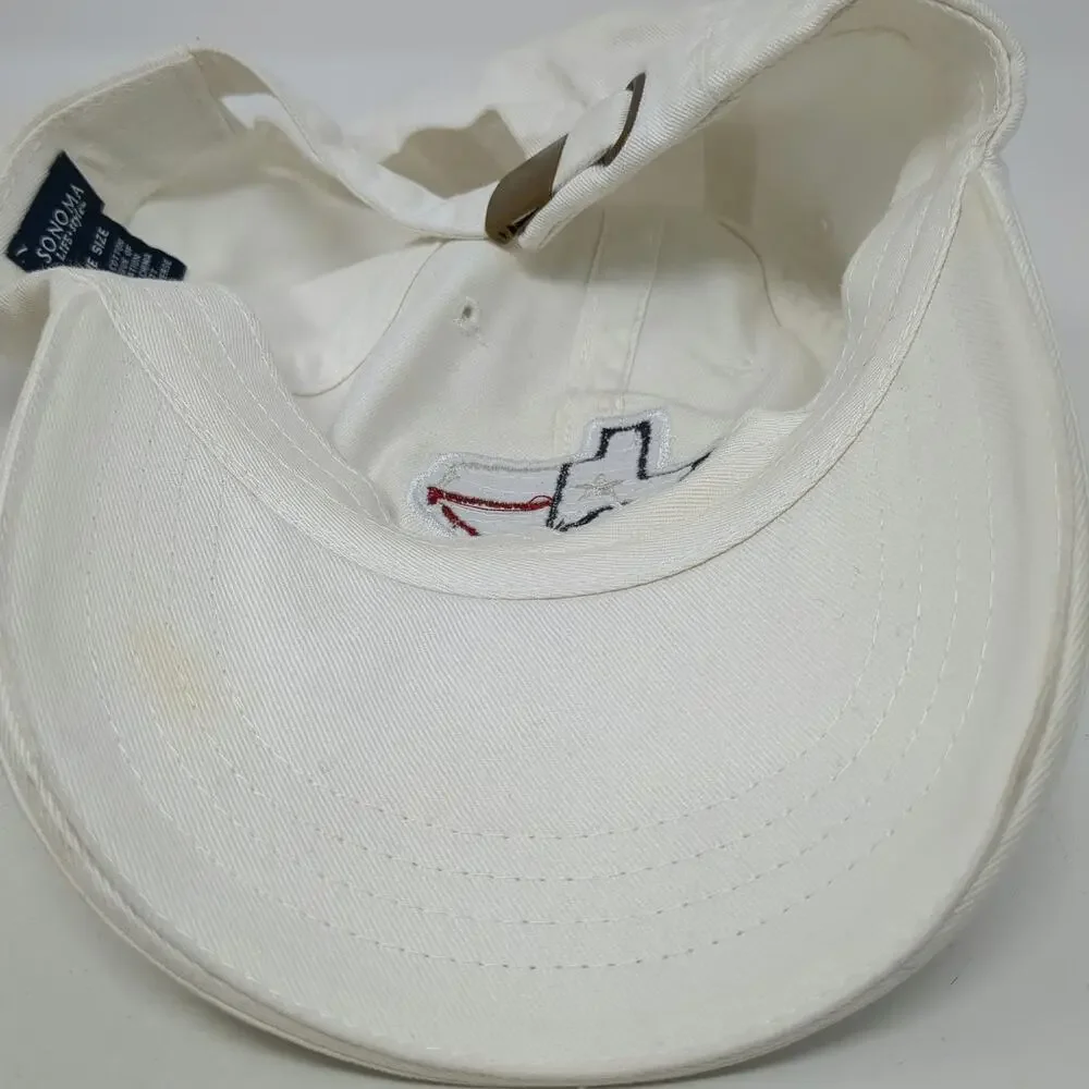 Sonoma Baseball Cap White One Size State of Texas Flag Patch Slideback Hat